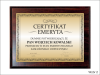 Certyfikat Emeryta - dyplom drewniany