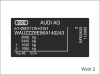 Tabliczka znamionowa Audi z laminatu naklejki 90 x 45 mm