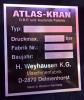 Tabliczka znamionowa ATLAS-KRAN z blaszki aluminiowej z nadrukiem i grawerem