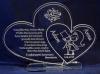 Pamiątka Ślubu - statuetka z pleksi w kształcie połączonych serc z grawerem