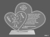 Pamiątka Ślubu - statuetka z pleksi w kształcie połączonych serc z grawerem