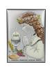 Pamiątka I Komunii z dziewczynką - prostokątny srebrny obrazek kolorowy DS04/C